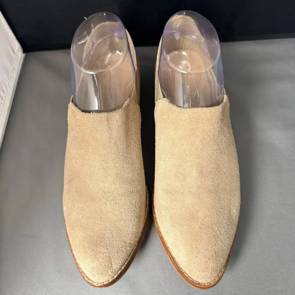 Aldo Women's Aucoin Loafers Shootie Size 7.5 Beige Suede Stacked Heel - Picture 6 of 6